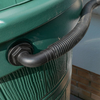 1/2" (13mm) Water butt/rain barrel/water storage tank overflow hosetail elbow with nut & washer ( requires a 21mm hole) - 3