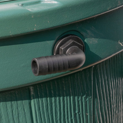 1/2" (13mm) Water butt/rain barrel/water storage tank overflow hosetail elbow with nut & washer ( requires a 21mm hole) - 6