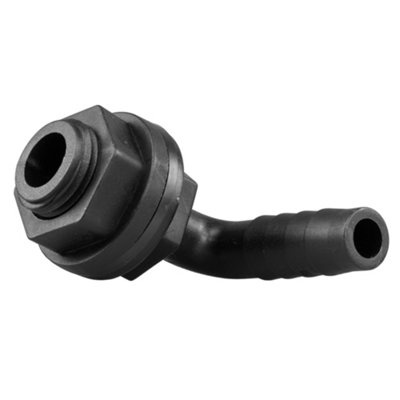 1/2" (13mm) Water butt/rain barrel/water storage tank overflow hosetail elbow with nut & washer ( requires a 21mm hole) - 7
