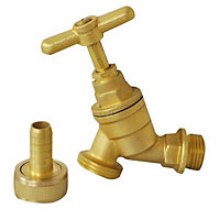 1/2" / 3/4" Standard Brass Garden Water Tap for Garden Hose Pipes etc