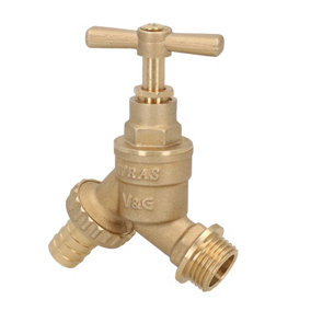 1/2" Brass Hose Union Tap with Double Check Valve Back-flow Prevention Outdoor