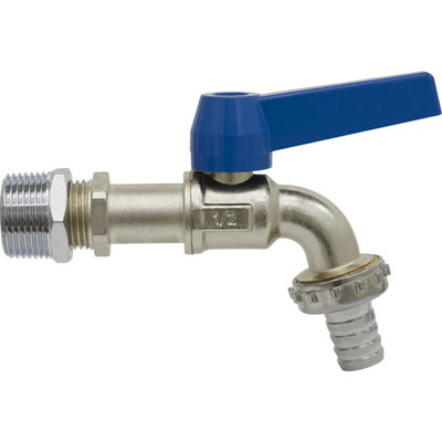 1/2" BSP Drum Tap - 3/4" BSP Adaptor Included - Hose Tail Outlet - Brass Body - 3