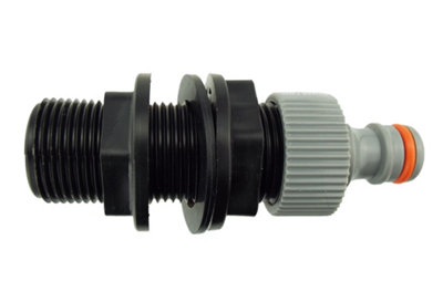1/2" bsp threaded water butt/rain barrel/tank outlet adaptor/connector with universal garden hose fitting - 4