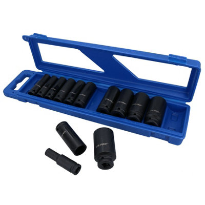 1/2" Drive AF Imperial SAE Double Deep Impact Sockets 7/16 11/4 13pc