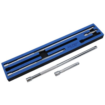 1/2" Drive Straight Extension Bar Set Extra Long 100mm - 600mm 5pc Set