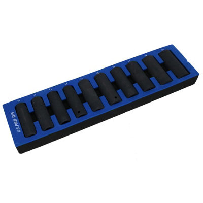 1/2 in Drive Deep Metric Impact Sockets Single Hex 6 Sided 10pc