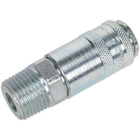 1/2 Inch BSPT Coupling Body Adaptor - Male Thread - 100 psi Free Airflow Rate