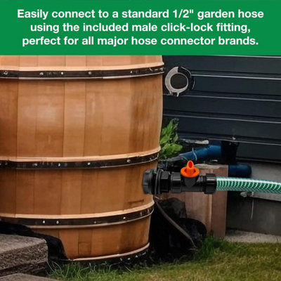 1/2 inch Water Butt Connector Ultimate Set - Control Water Flow with Built-in Valve and Secure Thread Connection with Washer