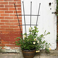 1.2 Metre Fan Pot Trellis, Plastic Coated Steel Outdoor Decorative Plant Support, Weather Resistant (1)