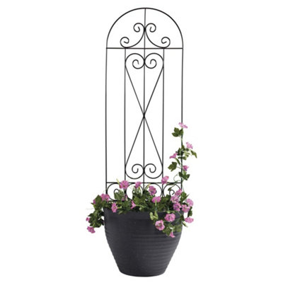 1.2 Metre Metal Plant Support, Decorative Design for Borders, Flowerbeds, Plant Pots & Pathways (2 x Swirl Metal Plant Support)