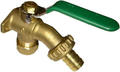 1/2'' Quarter Turn Lever Action Outside Garden Bib Tap with Built in Wall Plate Elbow with Hose Connector