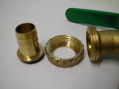 1/2'' Quarter Turn Lever Action Outside Garden Bib Tap with Built in Wall Plate Elbow with Hose Connector - 5