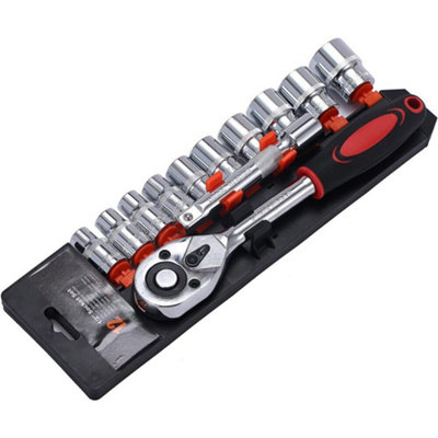 1/2'' Socket Set Tools Metric Drive Extension Ratchet Wrench Hand Kit
