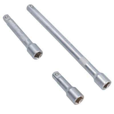 1/2" Straight drive extension bar set 75mm - 250mm 3PC