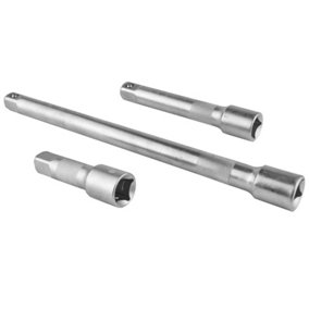 1/2" Straight drive extension bar set 75mm - 250mm 3PC