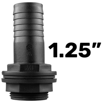 1.25" (32mm)Water butt /rain barrel/water storage tank barbed hosetail for overflow/outlet 1.25" bsp thread requires a 42mm hole - 7