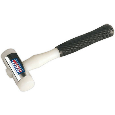 1.25lb Nylon Faced Hammer - Chrome Plated Zinc Head - Durable Nylon Faces