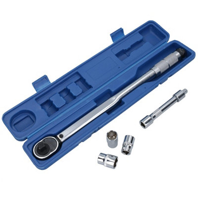 1/2in. Drive Calibrated Torque Wrench Ratchet + Accessories 28Nm - 210Nm