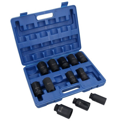 1/2in Drive Deep Metric Impact Impacted Socket Set 12 Sided 25mm - 36mm ...