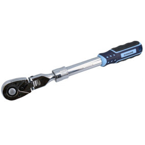 1/2in Drive Extendable and Flexible Ratchet Socket Driver 72 Teeth Quick Release