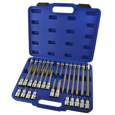 15-teiliges Torx Bit Set – T20 Bis T55, Flach & Tief (30 Mm & 75 Mm), Mit 1/2 Zoll Adapter