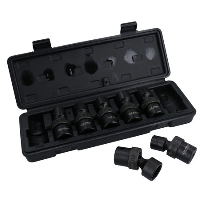 1/2in Drive Swivel Wobble Metric Shallow Impact Sockets 13 - 21mm 7pc 6 Sided