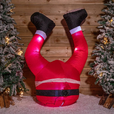 1.2m (4ft) Red and White Buried Santa Christmas Inflatable Decoration ...