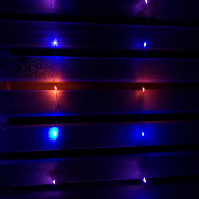 1.2m Battery Operated Christmas Star Curtain Lights with 140 Rainbow LEDs - 3