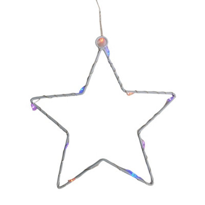 1.2m Battery Operated Christmas Star Curtain Lights with 140 Rainbow LEDs - 8