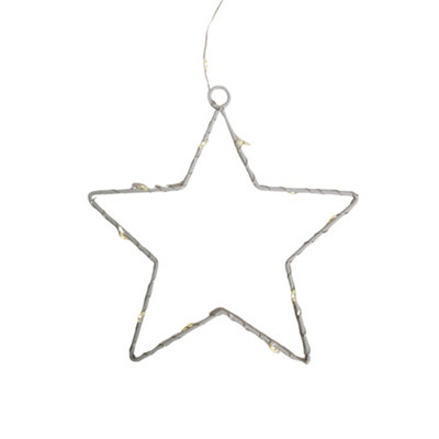 1.2m Battery Operated Christmas Star Curtain Lights with 140 Warm White LEDs - 7