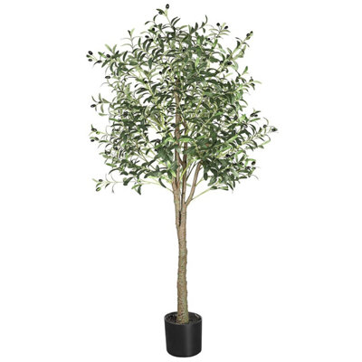 1.2M Faux Olive Tree with Planter Natural Olive Branches and Realistic Leaves