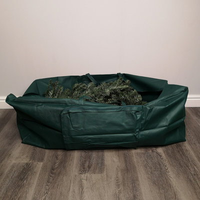 1.2m Green Christmas Tree Storage Bag with Zip and Carry Handle - 7