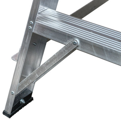 1.2m Heavy Duty Single Sided Fixed Step Ladder with Handrail - Safe & Durable Access Solution