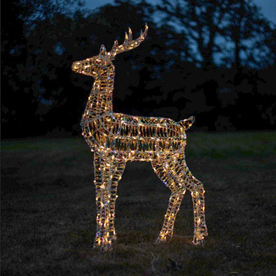 1.2M Laser Outdoor Light Up Stag with 230 White LEDs