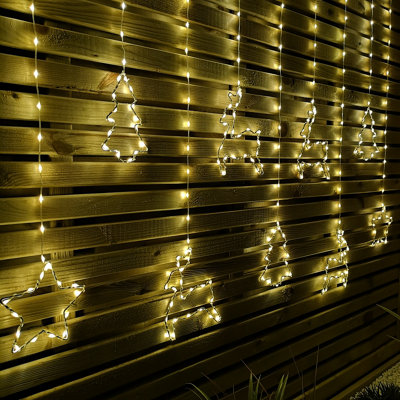 1.2m Light up Festive Curtain Christmas Lights with Warm White LEDs - 3