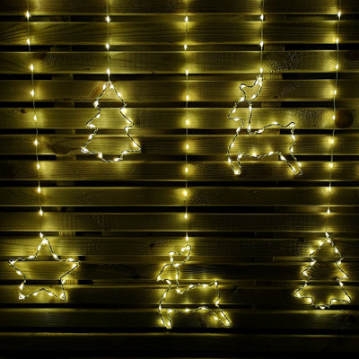 1.2m Light up Festive Curtain Christmas Lights with Warm White LEDs - 5