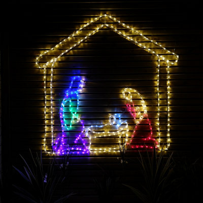 Nativity scene store lights