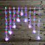 1.2m Premier Christmas Static Snowflake LED Silver Pin Wire V Curtain Lights in Rainbow