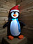 1.2M Premier Light Up Inflatable Outdoor Indoor Penguin with Santa Hat and Scarf