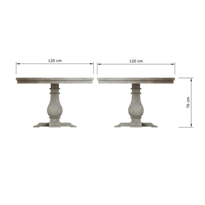 1.2M Round Dining Table Solid Reclaimed Pine Limewashed Finish