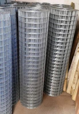1.2m tall Weld Mesh Galvanised Wire Dog Fencing 2 Inch Square - 30m Roll - 3