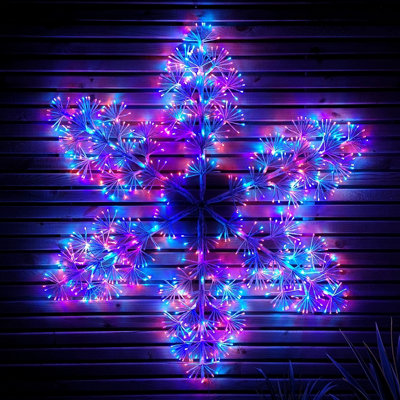 1.2m Twinkling Starburst Snowflake Christmas decoration with 960 Rainbow LEDs Price Comparisons | Compare The Build