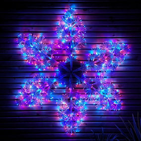 1.2m Twinkling Starburst Snowflake Christmas decoration with 960 Rainbow LEDs