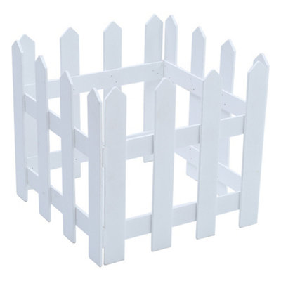 1.2M White Mini Wooden Picket Fence Border Christmas Xmas Tree Decoration - 3
