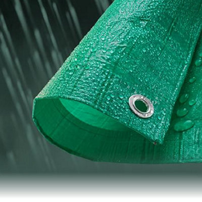 1.2M x 1.8M ECONOMY GREEN WATERPROOF TARPAULIN SHEET TARP COVER WITH EYELETS