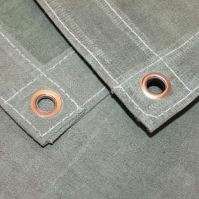 1.2M X 3.6M GREEN HEAVY WEIGHT WATERPROOF CANVAS TARPAULIN WITH EYELETS