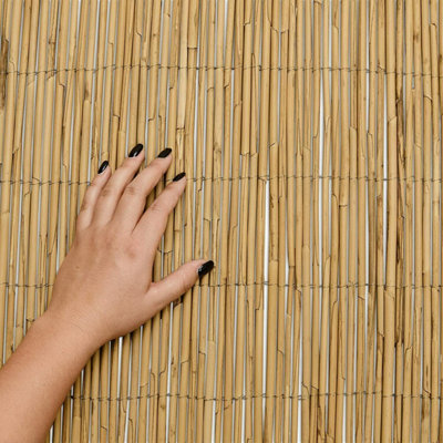 1.2m x 3m Bamboo Screening Roll Natural Fence Extra Thick Peeled Reed Fencing Outdoor Garden - 5