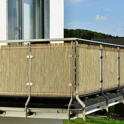 1.2m x 3m Bamboo Screening Roll Natural Fence Extra Thick Peeled Reed Fencing Outdoor Garden - 6