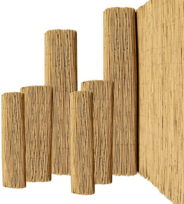 1.2m x 3m Bamboo Screening Roll Natural Fence Extra Thick Peeled Reed Fencing Outdoor Garden - 7