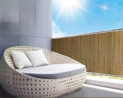 1.2m x 4m Bamboo Slat Fence Screen Roll Screening Garden Fencing ...